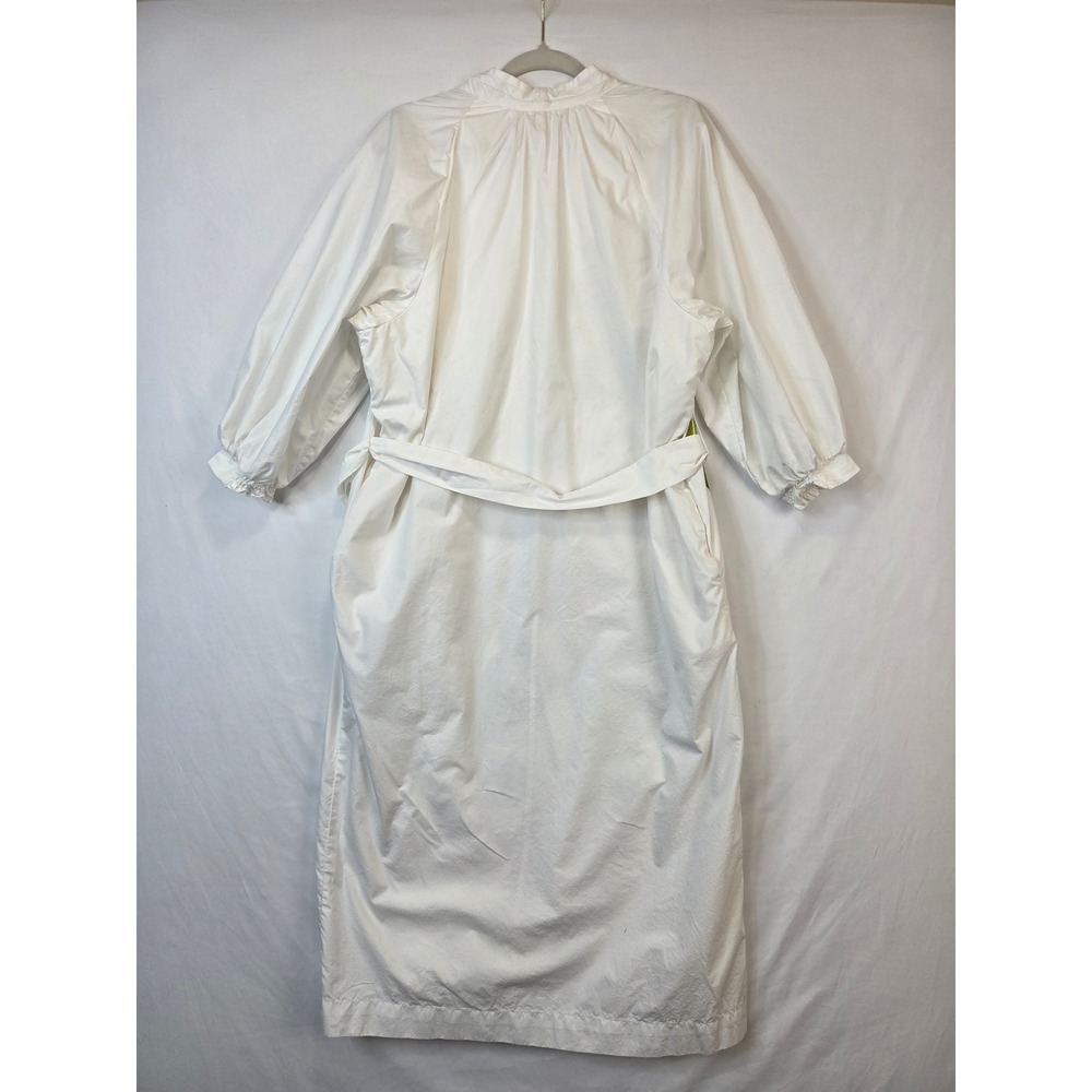 Anthropologie Belted V-Neck Floral Midi Dress MP Medium Petite Cotton Pockets - Picture 12 of 13